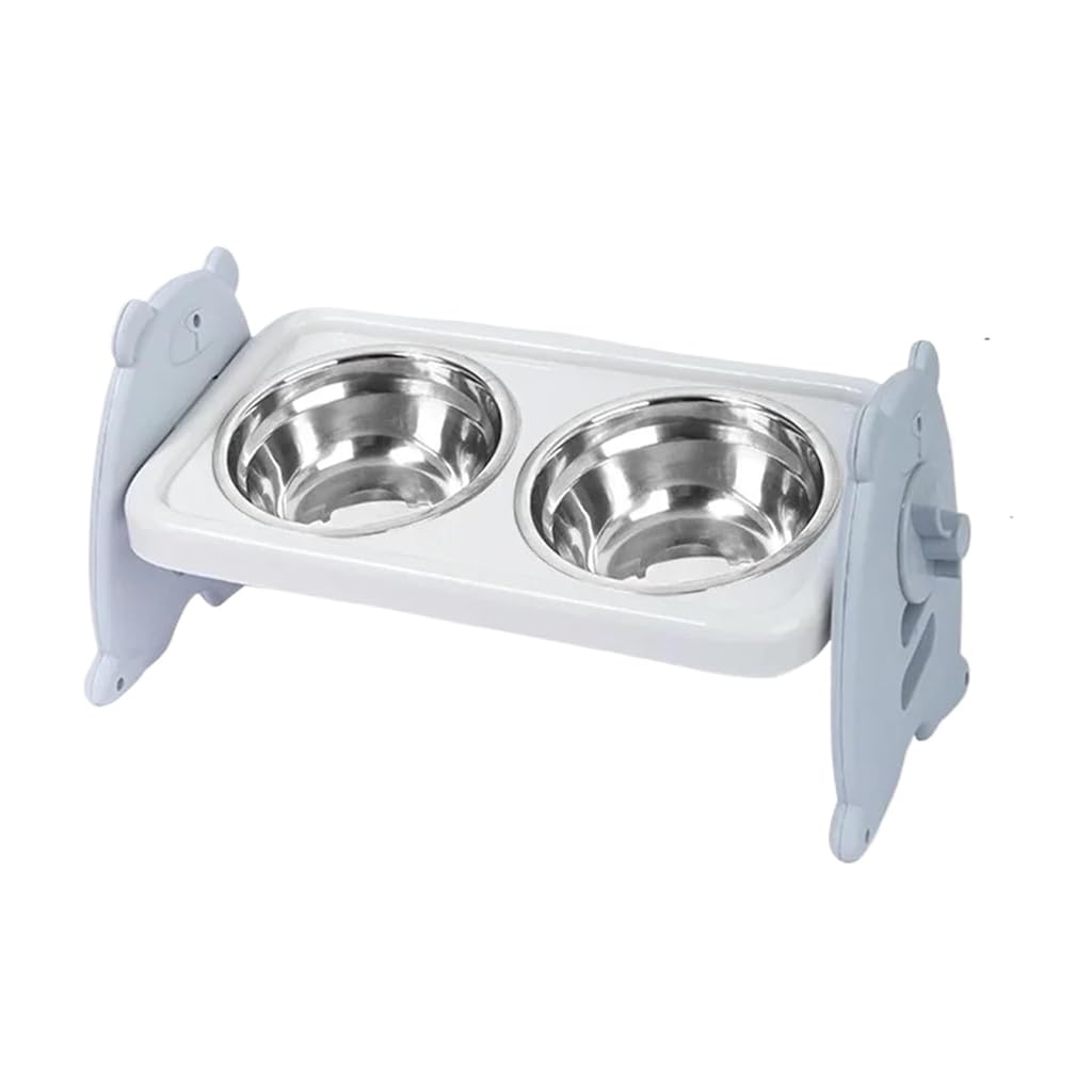 Qpets® Dog Food Bowl Water Bowl,Stainless Steel Dog Cat Food Drinking Pet Feeding,Easy to Clean & Adjustable Elevated Qpets® Dog Food Bowl Water Bowl,Stainless Steel Dog Cat Food Drinking Pet Feeding,Easy to Clean & Adjustable Elevated